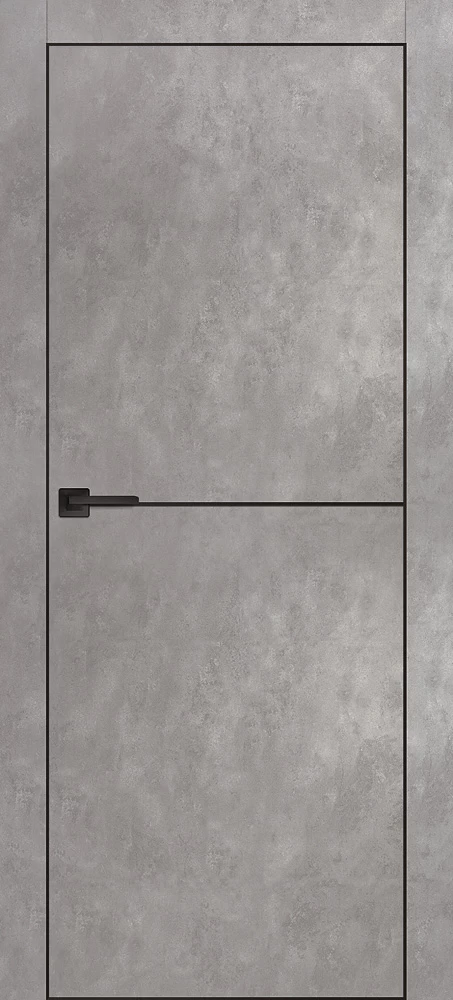 Фото Межкомнатная дверь PX-19 черная кромка с 4-х ст. Серый бетон