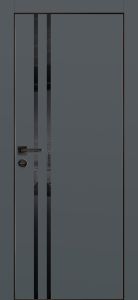 Межкомнатная дверь PX-11  черная кромка с 4-х ст. Графит матовый
