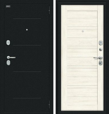 Входная дверь Сити Kale Букле черное/Nordic Oak BR4544
