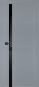 Межкомнатная дверь PX-8  черная кромка с 4-х ст. Серый матовый